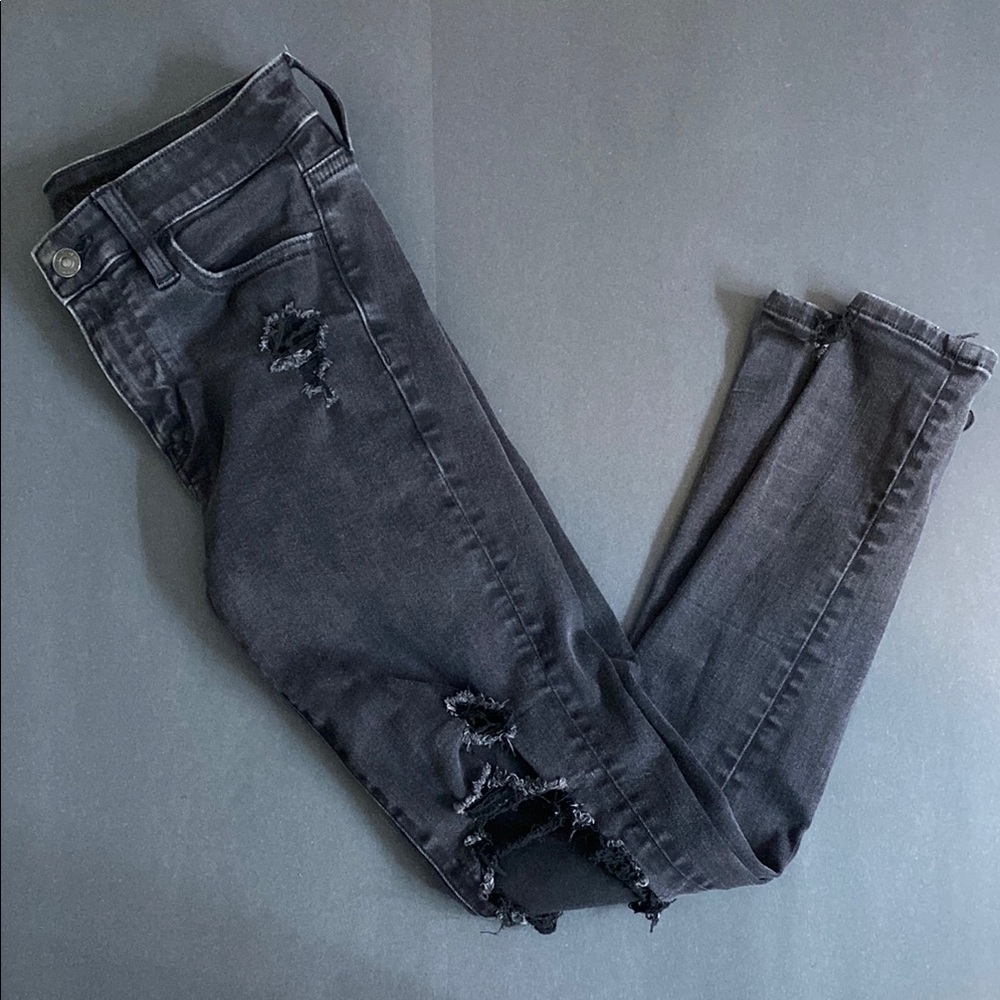American Eagle Outfitters Black Skinny Jeans Distressed Style